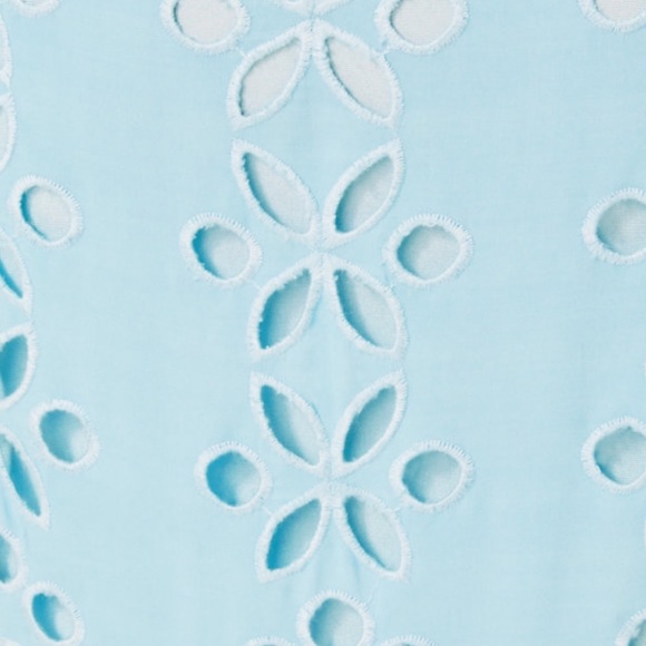 NWT Lilly Pulitzer Sz 12 Zia Eyelet Midi Shirtdress in Hydra Blue Soiree Eyelet - Picture 5 of 8